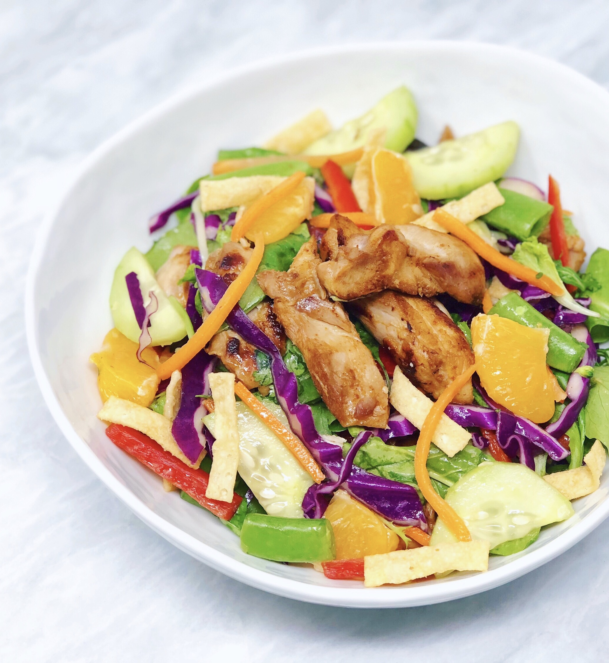 Dish of Asian-Style Chicken Salad