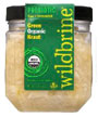 Jar of wildbrine green organic kraut isolated on white background